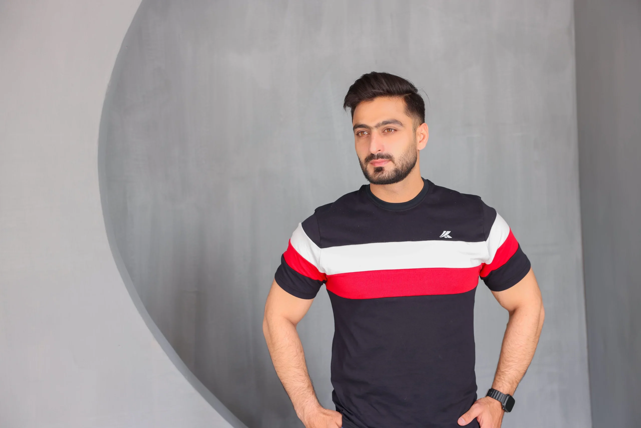 Cut And Sew Stripes T-Shirt - Image 4