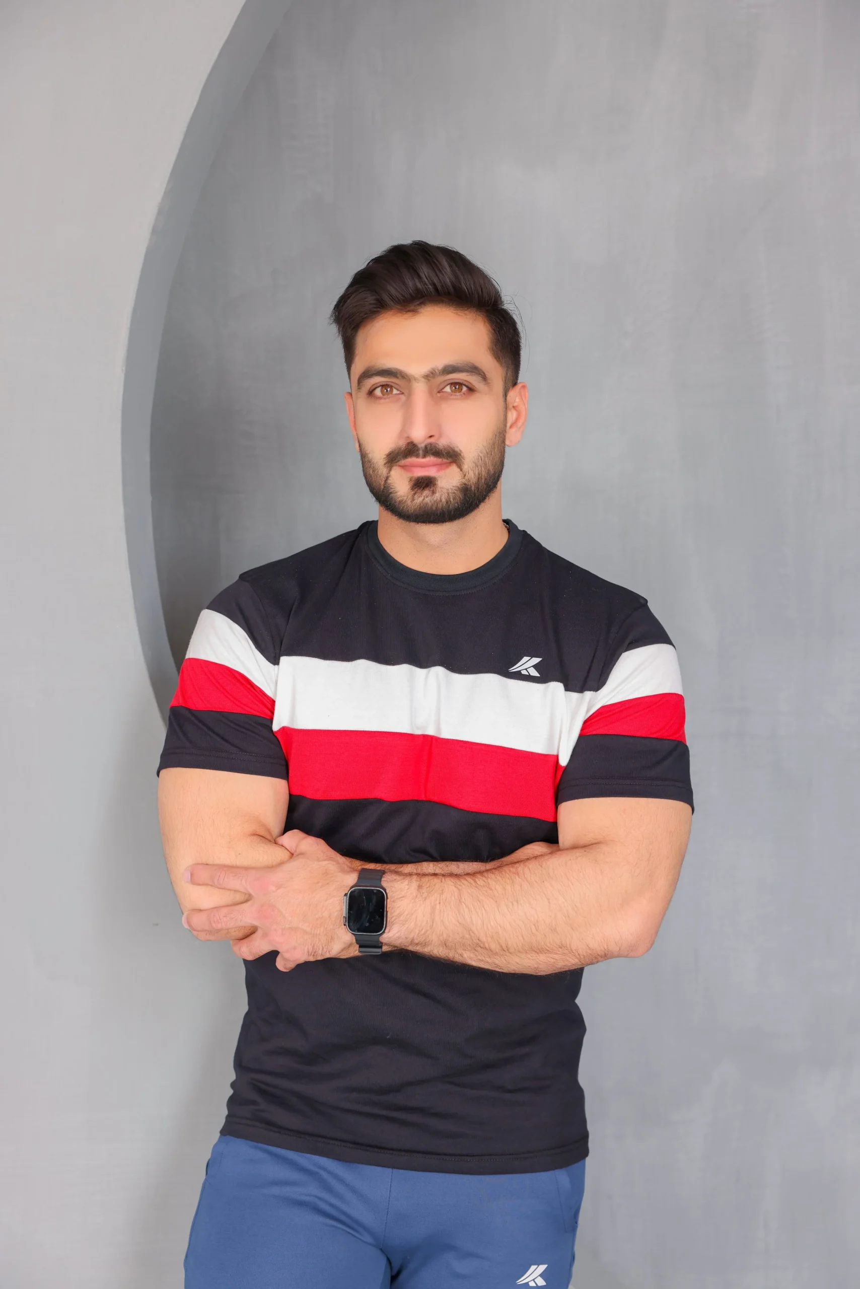 Cut And Sew Stripes T-Shirt - Image 5