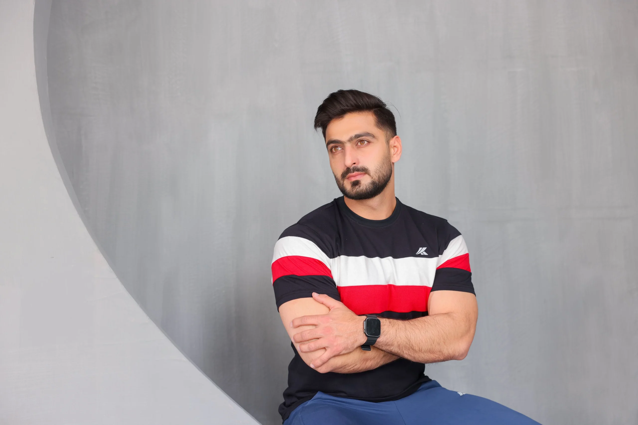 Cut And Sew Stripes T-Shirt - Image 3