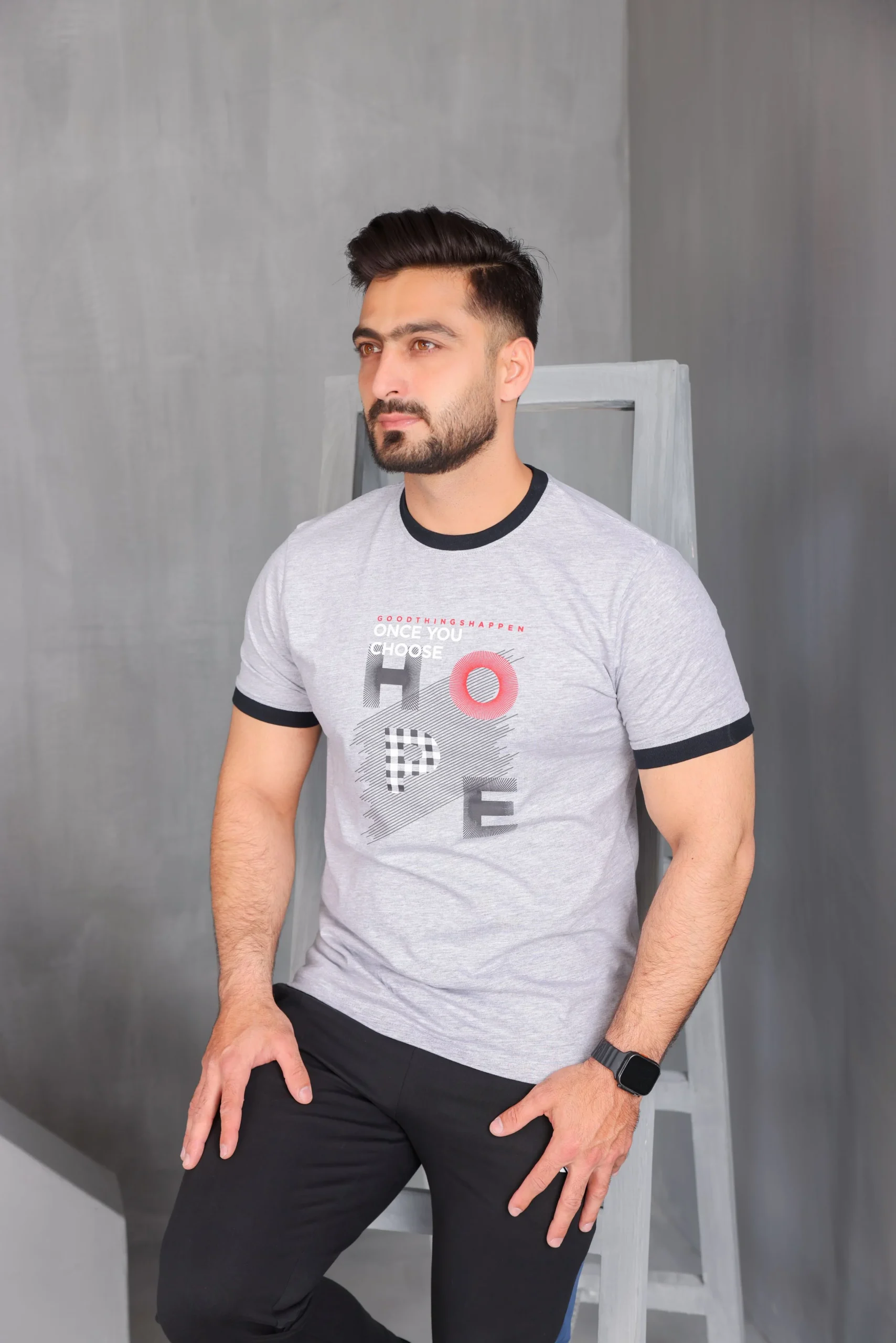 Grey Hope Printed T-Shirt