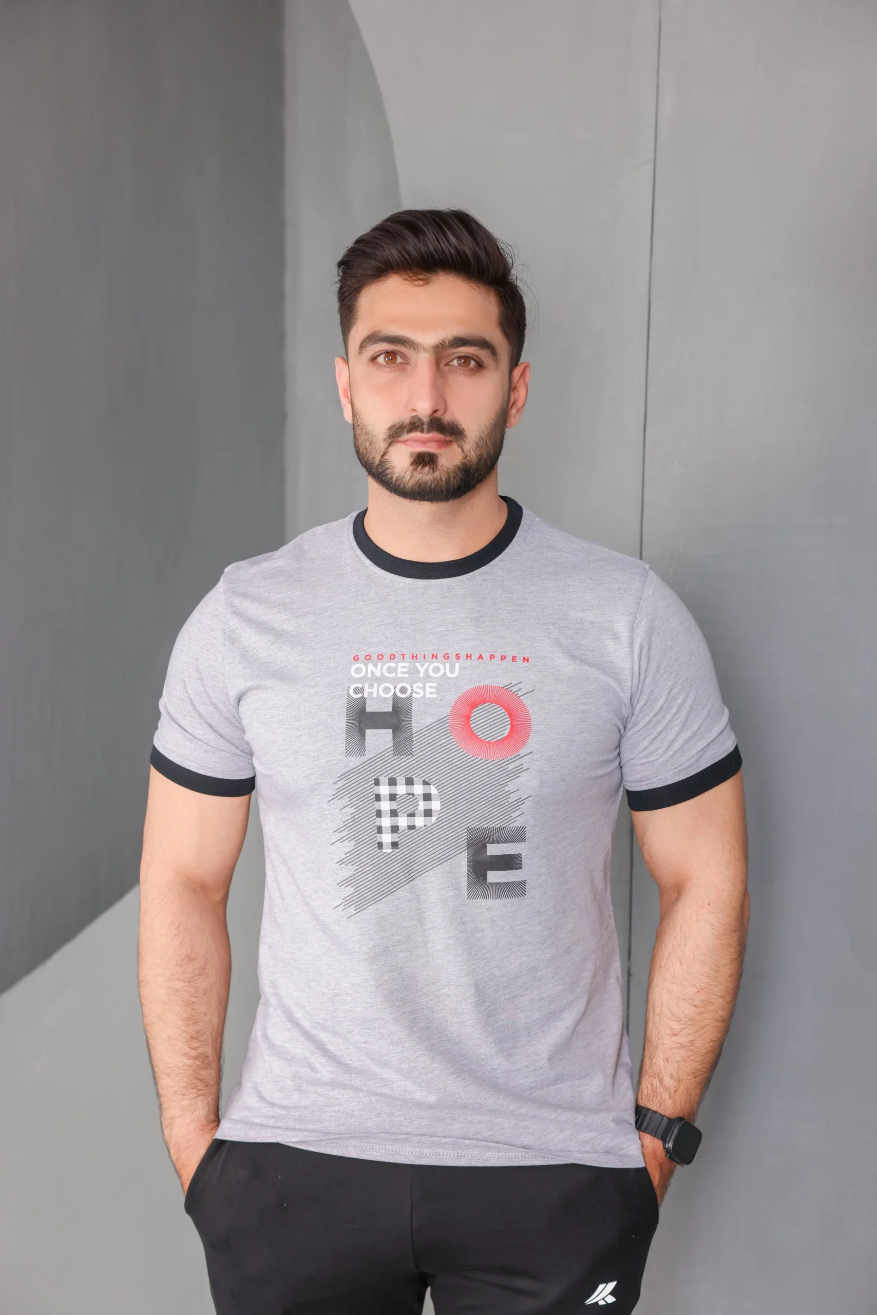 Grey Hope Printed T-Shirt - Image 4